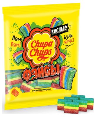 Мармелад Chupa Chups кислые фансы с фруктовым вкусом 150г
