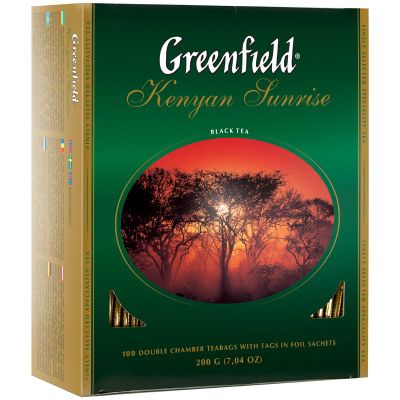 Чай Greenfield Kenyan Sunrise черный, в пакетиках, 2г*100п
