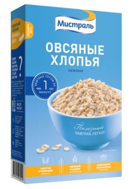 Хлопья Мистраль Овсяные Нежные, 400 г