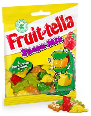Мармелад жевательный Fruittella Звери MIX, 70г