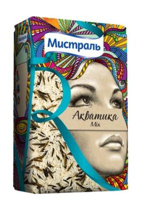 Смесь риса Мистраль пропаренного, длиннозерного и дикого Акватика Mix, 500 г