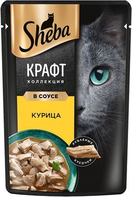 Влажный корм для кошек Sheba CRAFT COLLECTION Сочные слайсы. Курица в соусе, 75г