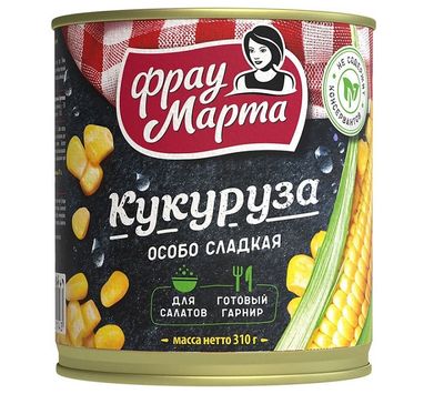 Кукуруза сахарная Фрау Марта 310г 1/15