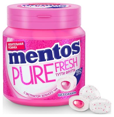 Жевательная резинка Mentos Pure Fresh Тутти-Фрутти, банка, 100г