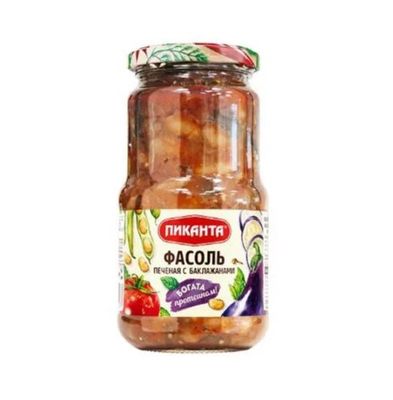 Пиканта Фасоль ПЕЧЕНАЯ С БАКЛАЖАНАМИ 470гр.*6