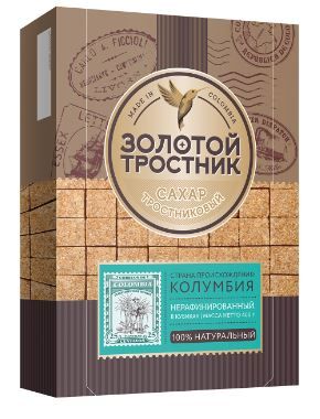 Сахар Золотой тростник нерафинированный в кубиках, 400г