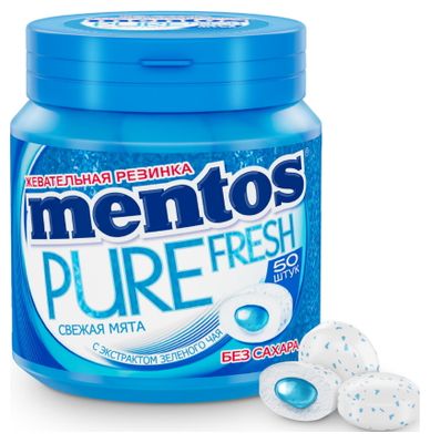 Жевательная резинка Mentos Pure Fresh Свежая мята, 100г