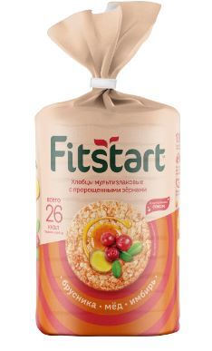 Хлебцы Fitstart мультизлаковые Брусника, Имбирь и Мед, 100г