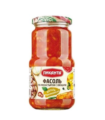 Фасоль по-монастырски с овощами 470 г "Пиканта" по 6 шт.