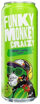 Газированный напиток Funky Monkey Crazy Кактус-лайм 0,45л