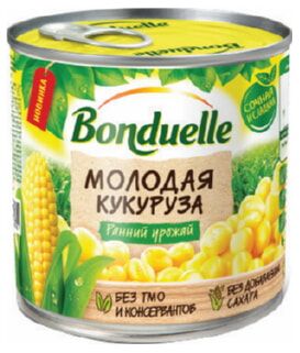 Кукуруза консервированная Бондюэль молодая, 340г/425мл