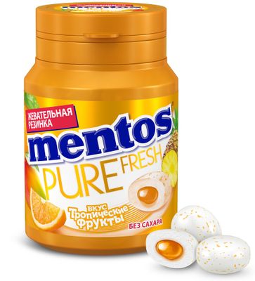 Жевательная резинка Mentos Pure Fresh Тропические фрукты 54г