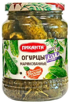 Маринованные огурцы "Пиканта" 680гр ГОСТ