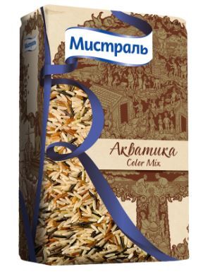 Смесь риса Мистраль красного, коричневого и дикого Акватика Color Mix, 500 г