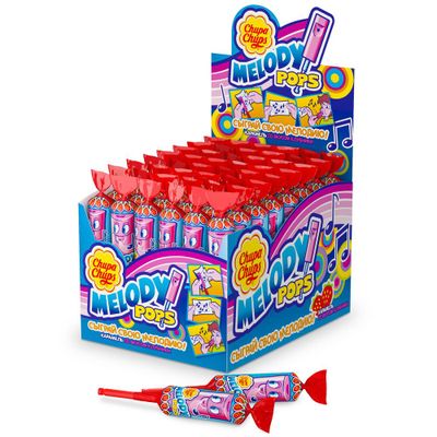 Карамель Chupa Chups Melody Pops Клубника, 15г, 48шт