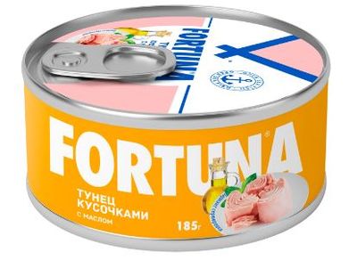 Тунец FORTUNA Кусочками в масле 185гр.*24 ключ