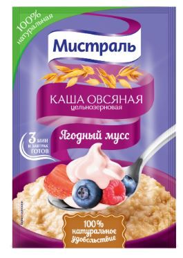 Каша овсяная Мистраль Ягодный Мусс, 40г