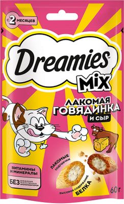 Лакомство для кош Dreamies с добавлением гов/сыр 8*60г