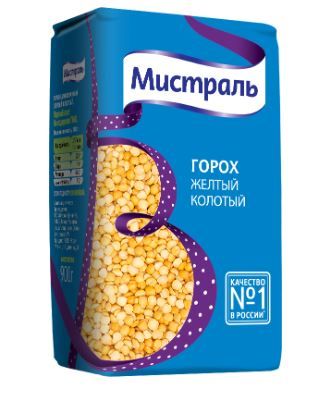 Горох Мистраль желтый колотый, 900г