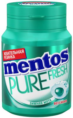 Жевательная резинка Ментос Pure Fresh зимняя мята банка 54г 1/8/6/48