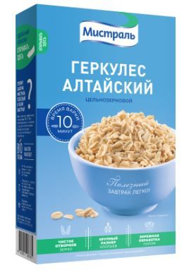 Хлопья Мистраль Геркулес Алтайский цельнозерновой, 400 г