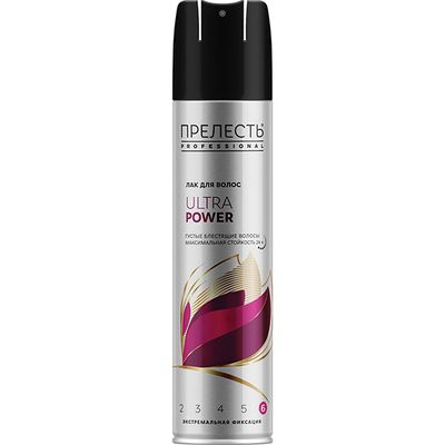 Лак для волос ПРЕЛЕСТЬ Professional 225см3 Ultra Power экстремальной фиксации
