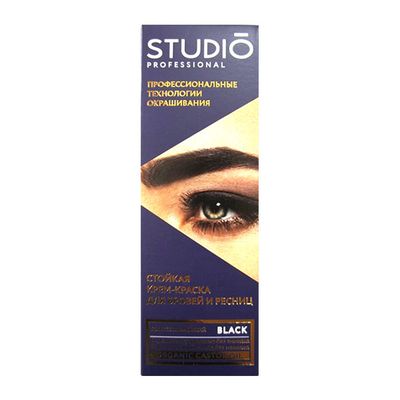 Крем-краска для бровей и ресниц STUDIO Professional 50/30мл Черная *8