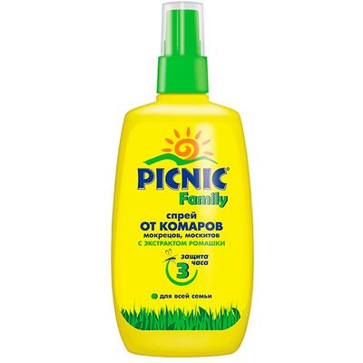 Средство от летающих PICNIC Family 120мл спрей от комаров*12
