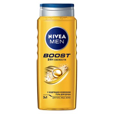 Гель для душа NIVEA MEN 500мл тела, лица и волос BOOST 3в1
