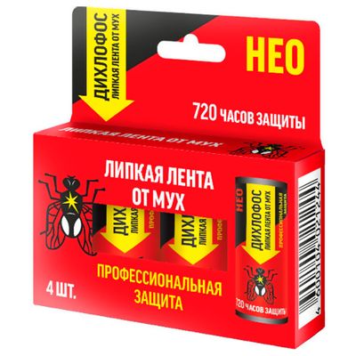 Средства от ползающих насекомых ДИХЛОФОС НЕО 4шт Липкая лента для мух