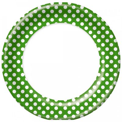 Посуда одноразовая BGREEN 10шт Тарелка картонная d - 23 см Горох на зеленом