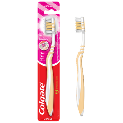 Зубная щетка COLGATE Zig Zag 1шт Забота о деснах, мягкая
