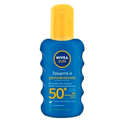 Cолнцезащитный спрей NIVEA 200мл Увлажняющий Защита и увлажнение SPF50