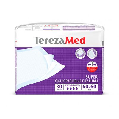 Пеленки одноразовые TEREZAMED Пеленки одноразовые Super 60x60 уп.30*5 НДС 10%