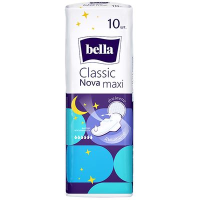 Прокладки впитывающие BELLA 10шт Classic Nova Maxi (новый дизайн)