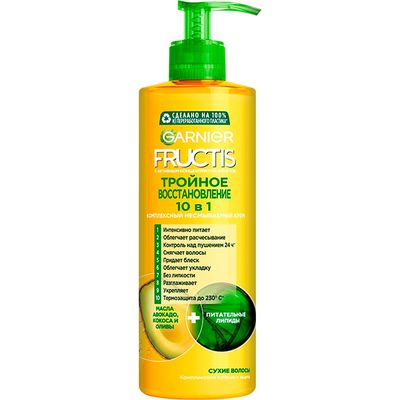 Специальные средства для волос GARNIER Fructis 400мл Тройное восстановление 10в1,несмываемый