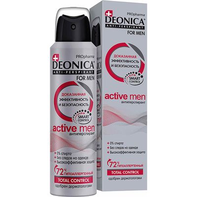 DEONICA PROpharma 150м Дезодорант для тела спрей Антиперспирант ACTIVE MEN 72ч