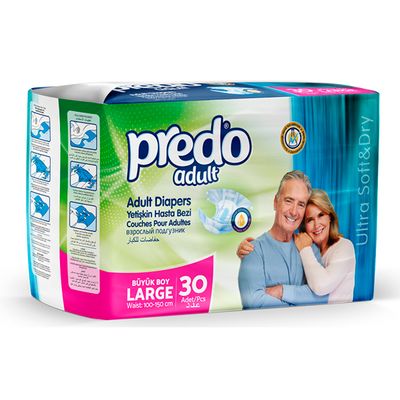PREDO 30шт Подгузники для взрослых (L)