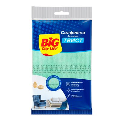 Салфетка хозяйственная BIG City 1шт Салфетка вискозная для пола Твист юнит