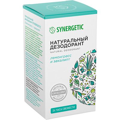 Дезодорант для тела SYNERGETIC 50мл натуральный Лемонграсс-Эвкалипт