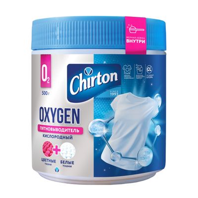Отбеливатель CHIRTON 500г Оксиджен Кислородный отбеливатель-пятновыводитель (порошок)