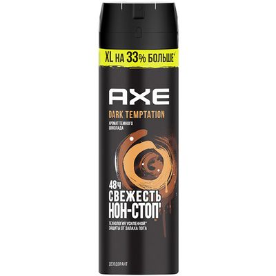 Дезодорант для тела AXE/АКС 200мл DARK TEMPTATION XL на 33% больше спрей