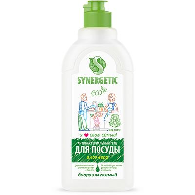 Гель для мытья посуды SYNERGETIC 500мл Алоэ*14