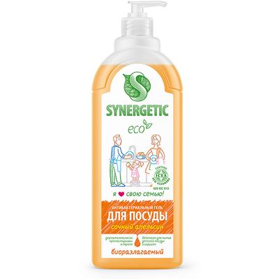 Гель для мытья посуды SYNERGETIC 1000мл Апельсин*8