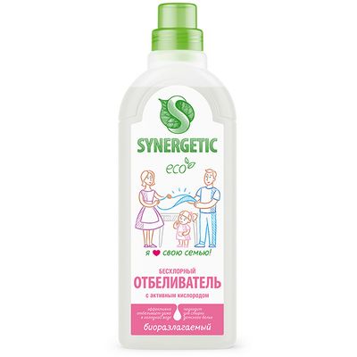 Средство отбеливающее SYNERGETIC 1000мл безхлорное, кислородсодержащее, биоразлагаемое*8
