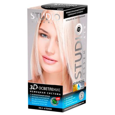 Крем-краска для волос STUDIO professional 50/50/15мл 6.00 Натурально-темно русый для седых волос*6