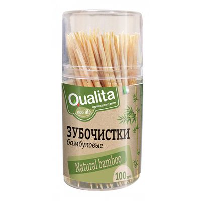 Зубочистки QUALITA 100шт Бамбуковые*216