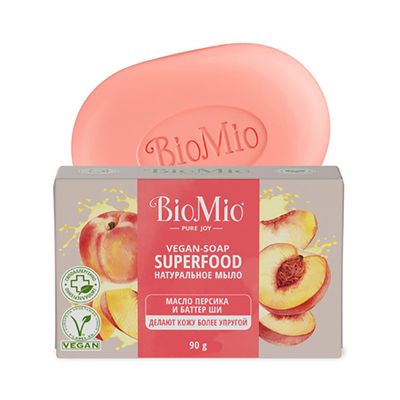 Мыло туалетное BIO MIO Bio Soap 90г натуральное Персик и Ши
