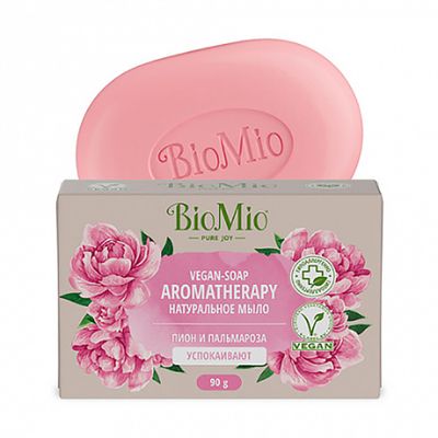 Мыло туалетное BIO MIO Bio Soap 90г натуральное Пион и Пальмароза