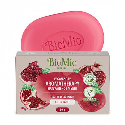 Мыло туалетное BIO MIO Bio Soap 90г натуральное Гранат и Базилик